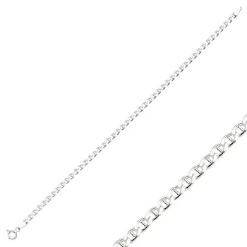 

Angemiel 925 Silver 80 Micron Mariner (Bull Bar) Chain Bracelet