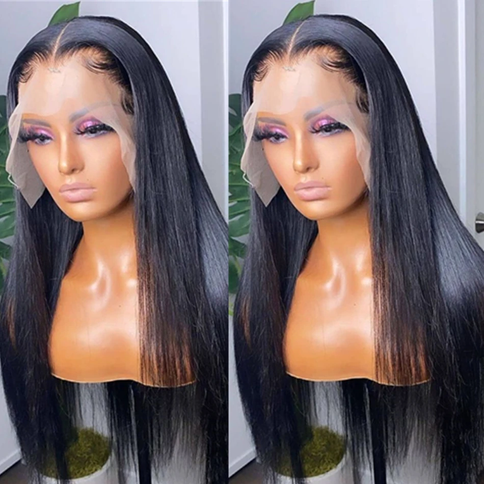 Photo Product Straight Lace Front Wig for Women Transparent Full HD Lace Frontal Wigs Human Hair Brazilian Pre-plucked 4x4 Closure Lace Wig
