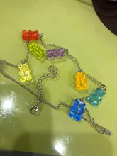 Collares de cadena de acero inoxidable para mujer y niña, collar con abalorio de oso de dibujos animados de Judy de color caramelo, joyería diaria, regalos de fiesta