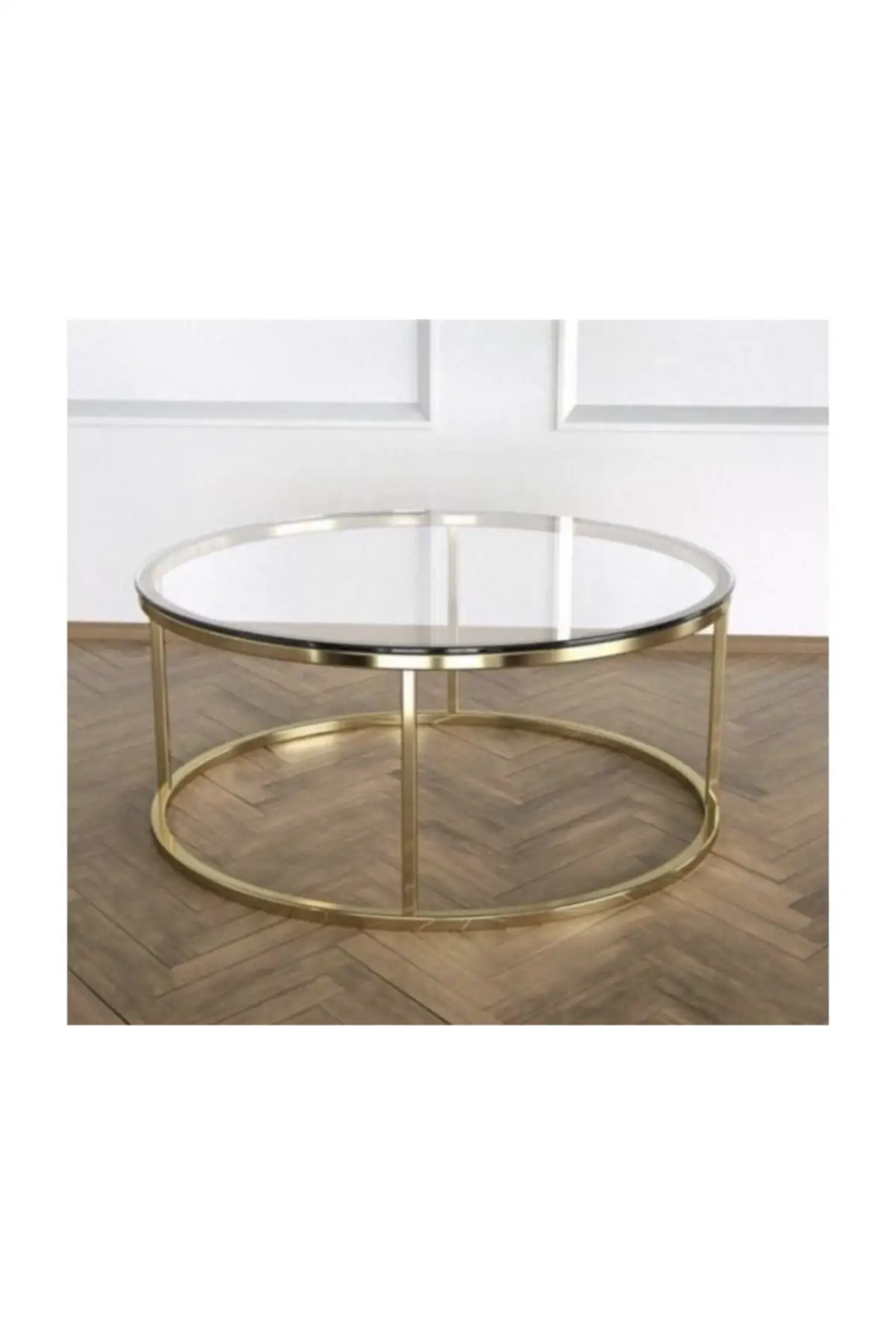 

Gold metal glass coffee table