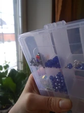 Caja de almacenamiento de plástico para joyas, compartimiento ajustable, caja para pendientes, estuche para joyería, varios tamaños