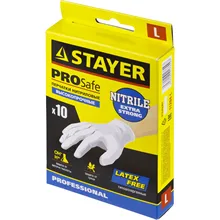 Перчатки экстратонкие STAYER L, нитриловые экстратонкие, 10 шт. 11204-L
