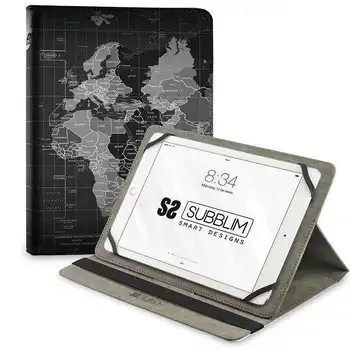 

Subblim trendy case world map universal tablet case up to 10.1 '/25.6cm - stand 3 angles vision-Silicone fasteners-