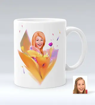 

Personalized Women 'S Abstract Caricature Of White Mug Bardak-8