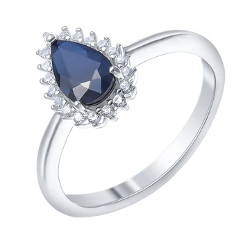 

Silver ring with cubic zirconia Sint. And Sapphire Nat. (U)