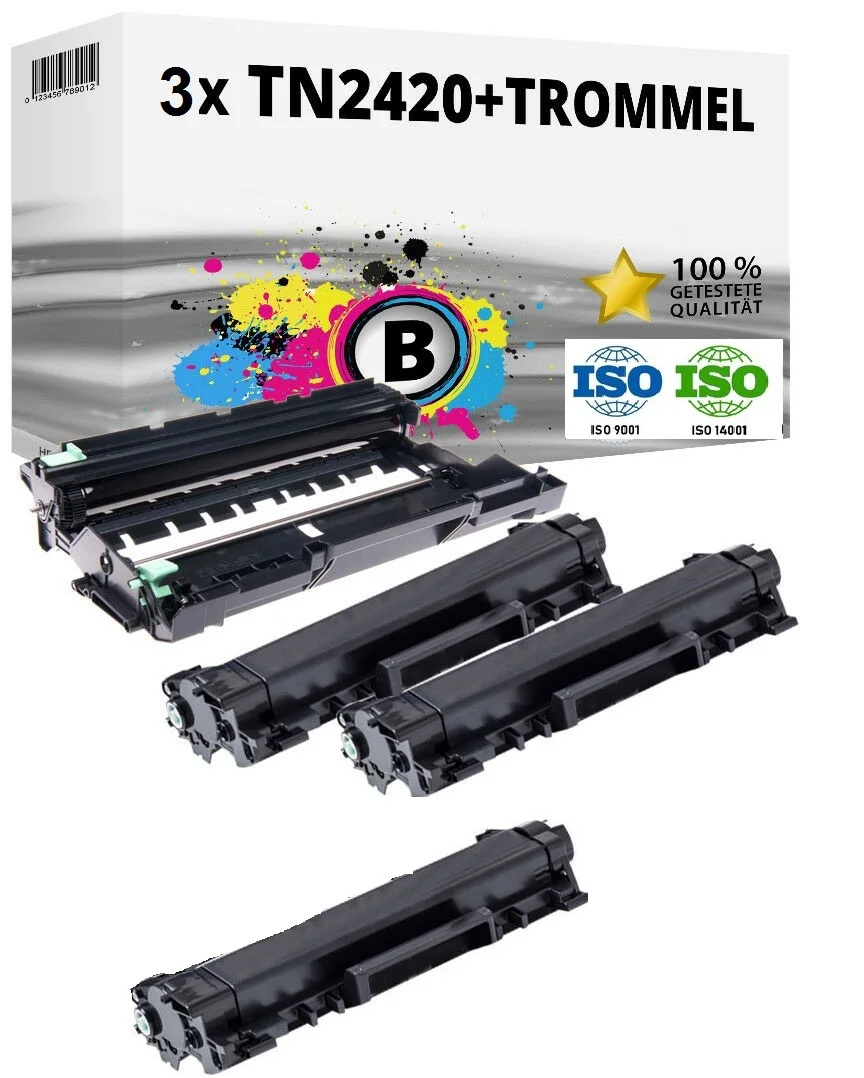 Toner T3AZUR Toner+Tambour compatible Brother HL-L2395DW, MFC-L2710DN,  TN2420, DR2400 – Noir