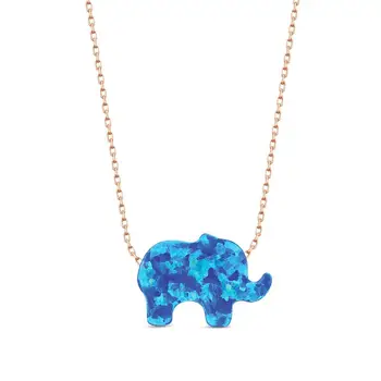 

925 Sterling Silver Opal Stone Elephant
