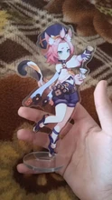 Genshin-figura de Anime de impacto Diluc Venti Klee Keqing Qiqi, soporte acrílico, modelo de placa, decoración de escritorio, señal de pie, llavero de ventilador, regalos