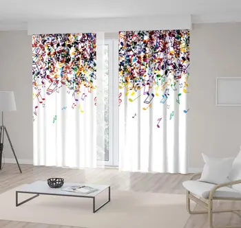 

Curtain Colorful Music Notes Festoons Celebration Rainbow Colors Festive Musical Theme Purple Yellow Blue Green