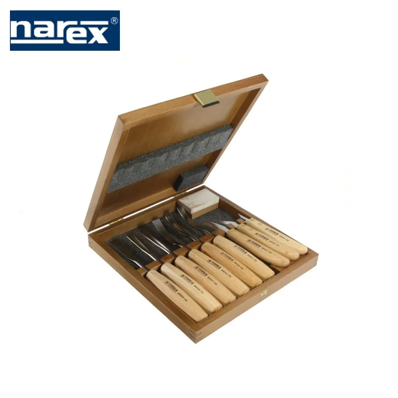 Набор из 9 резцов Standart+ брусок в деревянной коробке, Narex
