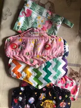 Almohadillas menstruales reutilizables de carbón de bambú para mujer, 5 uds., con bolsa impermeable, lavables