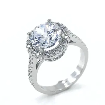 

Swarovski Model 8 mm Big Engagement Silver Ring