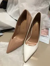 Zapatos de charol conciso para mujer, tacones de oficina puntiagudos, sexys, para fiesta, boda, poco profundos, Color Rojo