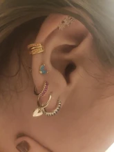 ANDYWEN de Plata de Ley 925 medio 7,5mm Huggies de aros Piercing Clips Pendiente 2021 boda joyería fina Clips