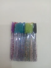 Zwellbe descartable de cristal cepillo de pestañas peine 25/50 unids/pack pestañas rímel de extensión varitas de maquillaje profesional herramienta de belleza