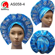 AS058 DHL-цветочный дизайн Африканский sego головной убор тюрбан в стиле геле модное нигерийское головные уборы с камнями для вечерние и праздничные