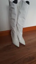 Women Shoes High-Boots Winter Square Pointed-Toe QUTAA Fashion Knee PU Slip-On Size34-43