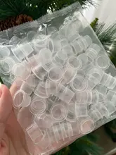 Tazas de tinta desechables de plástico para tatuaje, pigmento de maquillaje permanente, soporte claro tapa de recipiente, accesorio de tatuaje, 100 unidades, S/M/L