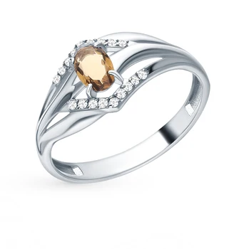 

Silver ring with crystals and cubic zirconia sunlight sample 925