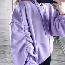 Sweatshirt Female Tracksuit Jacket Drawstring-Sleeve Hoodies Women Simplee Autumn Winter