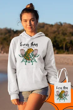 

Angemiel Wear Everything Will Be Fine White Women 'S Hooded Sweatshirt Bags Kombin