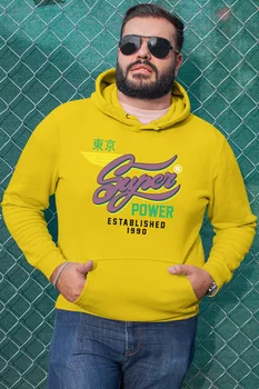 

Angemiel Wear Super Power Yellow Men 'S Hooded Sweatshirt