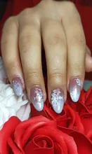 1 pincel de decoración de uñas con degradado, bolígrafo de dibujo de pintura con 4 cabezales de esponja de repuesto, herramienta de manicura con mango de diamante de imitación de doble extremo NB14 #