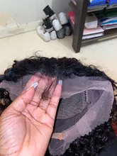 Wig Curly Human-Hair-Wigs Lace-Frontal Black Remy Women RXY for 360