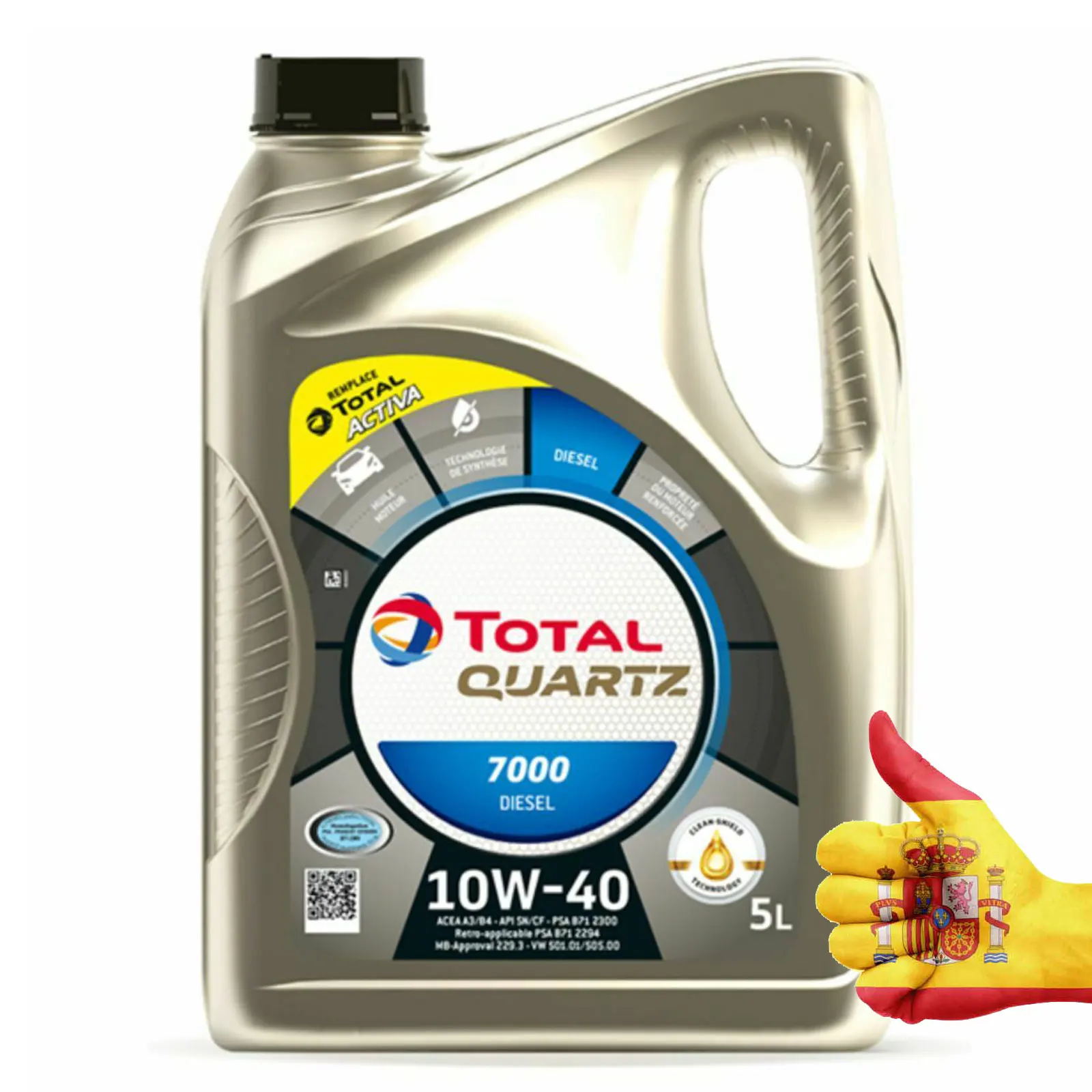 Quarzo Totale 7000 Diesel 10W40 Olio Lubrificante 5L Motore-Olio Auto