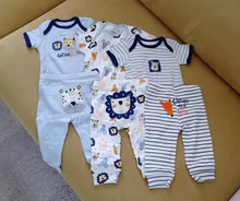Pantalones de 100% algodón suave para bebés, lote de 3/4 unidades con estampado de dibujos animados para cualquier época del año, tallas de 0 a 24 meses