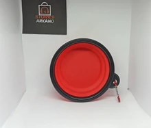 Taza plegable de viaje para alimentación de agua, contenedor portátil de comida para cachorros, para perros y gatos, bandeja de alimentación, 350ML