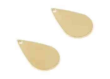

Brass Drop Charms - Drop Shape Raw Brass Pendant - Earring Findings - 12PCS/LOT- 22.25x13.83x0.8mm - PP2137