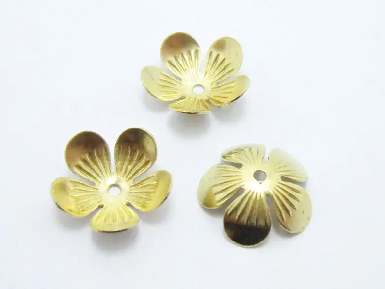 

50pcs Brass pendant earrings petal shaped 11.3x3.5mm Raw brass flower pendant -R1414