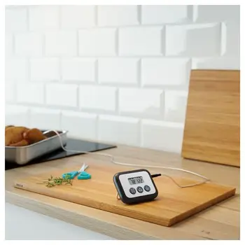 

Ikea Meat Thermometer , Timer Barbecue Food Meat Thermometer for Smoker, Oven, Drum Grill BBQ Thermometer for Grilling