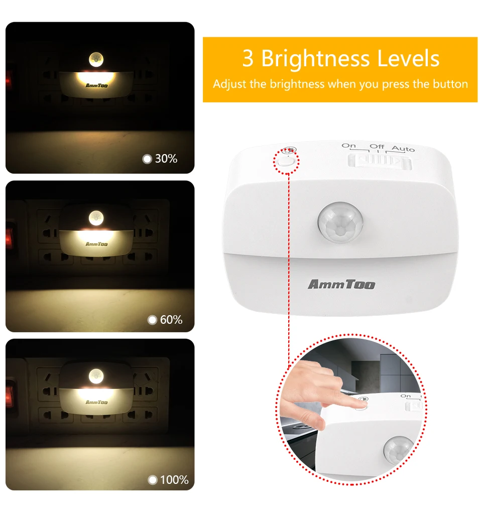 moon night light Motion Sensor LED Night Light EU Plug In 220V Mini Night Lights for Home Bedroom Corridor Lighting Staircase WC Bedside Lamp nite light