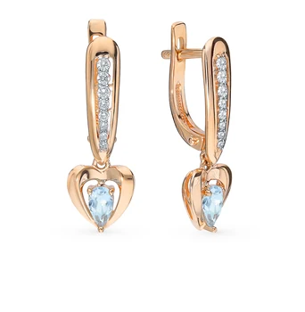 

Gold earrings with Topaz and cubic zirconia sunlight