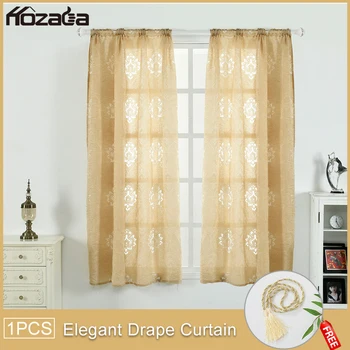 

Hozada 1PC Curtains Window Curtains Hollow Out Seersucker Draperies Geometric Style Light Transmission Draperies Grommet Curtain