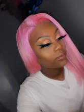 Luvin-pelucas frontales de encaje transparente para mujeres negras, cabello humano brasileño liso Remy, corto, Bob, desplumada, 613