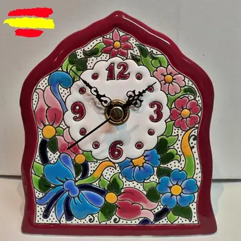 

Ceramic clock floor 12cm. - 4.7in - Watch foot - table - glazed a hand - made in Spain - home and decoration -