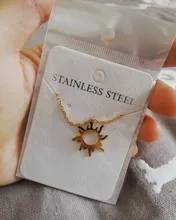 DOTIFI 316L collar de acero inoxidable Chapado en étnicos tótem solar collares con colgantes encanto mujeres cumpleaños fiesta de joyería de moda