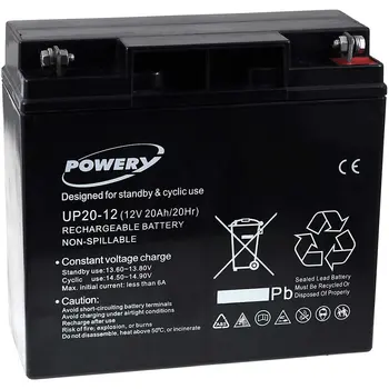 

Powery GEL battery UP20-12 compatible with FIAMM model FG21803 12V 20Ah