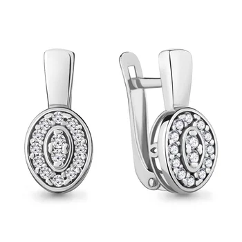 

AQUAMARINE earrings with cubic zirconia, silver 925