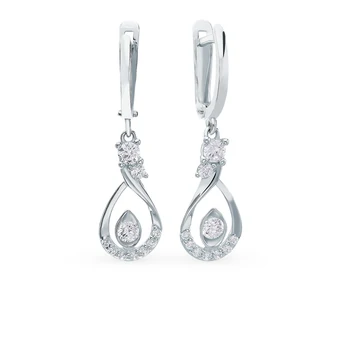 

Silver earrings with cubic zirconia sunlight sample 925