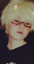 Ccutoo-Peluca de cabello sintético de 12 pulgadas, pelo corto Rubio peludo, capas esponjosas, fiesta, pelucas de Cosplay, Seraph of the End, Mikaela, Hyakuya