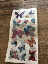 6 hojas/Pack lindo Animal acuarela serie ciervo pegatina de oso álbum Scrapbooking DIY decoración palo etiqueta regalo de papelería para niños