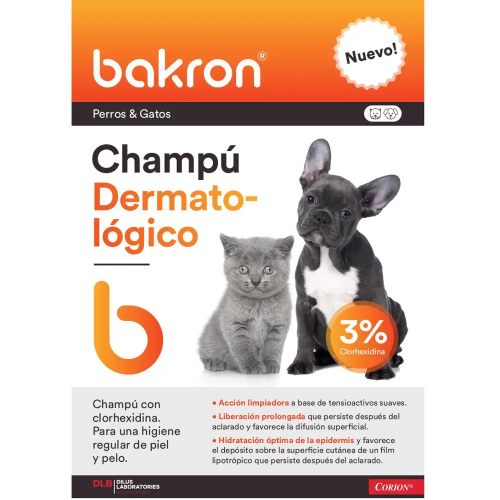 Bakron Spray Dermatológico with chlorhexidine for dogs and cats 