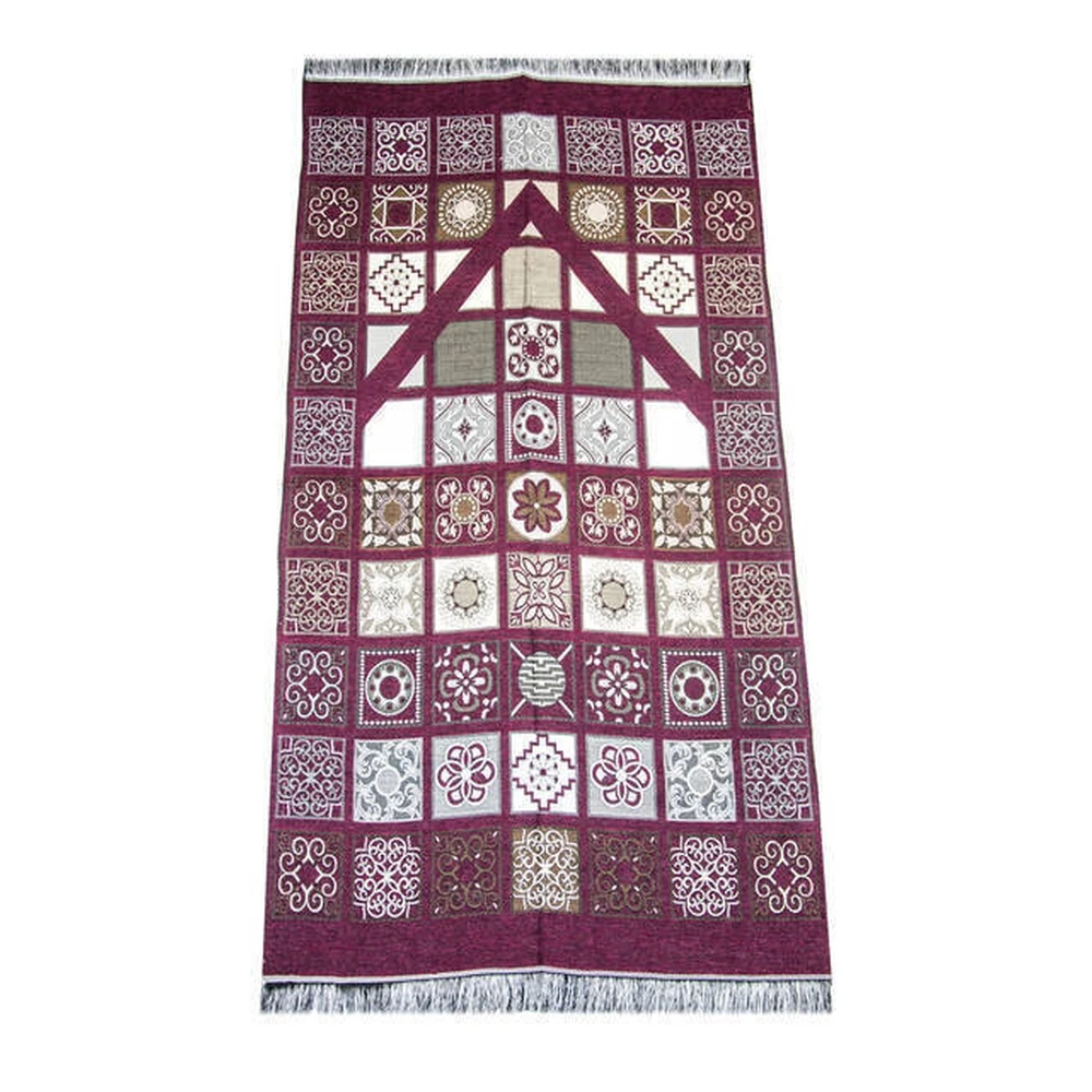 

IQRAH Economic Forty Yama Taffeta Prayer Rug-Burgundy