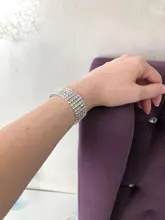 Pulsera elástica con diamantes de imitación de cristal para mujer, brazalete de oro ostentoso, joyería nupcial para boda, 4/5/8 filas