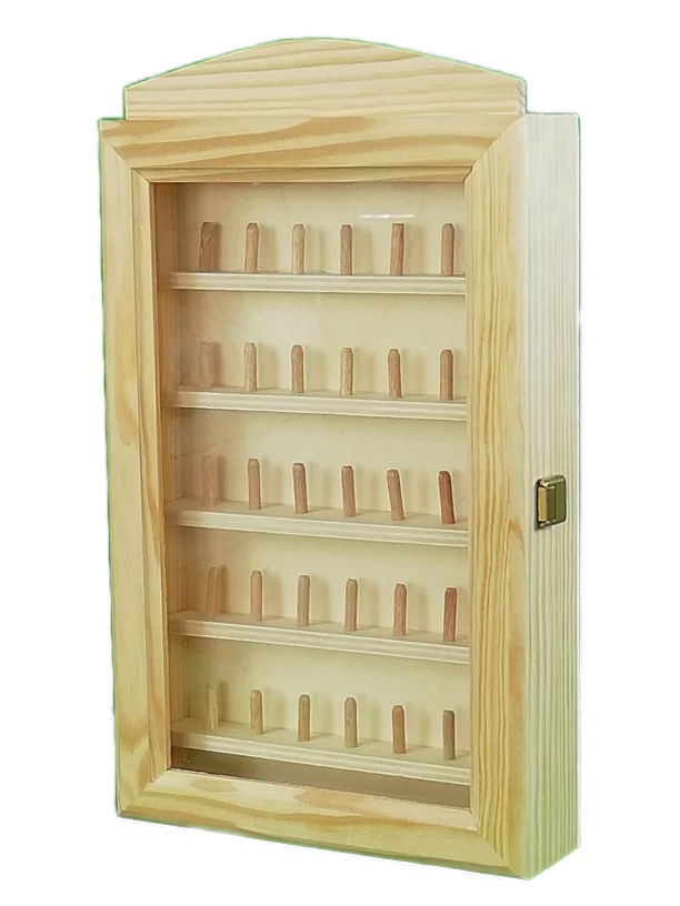 Vitrina colecciones dedales. Para 35 unidades (7 dedales baldas).|Artesanías DIY madera| -