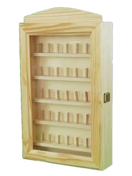 

Vitrina colecciones dedales en madera natural. Para 35 dedales